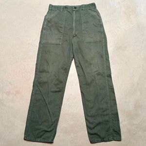 Vintage US Army OG 107 Pants MEDIUM (30x32) Type 1 Sateen Trousers Vietnam War